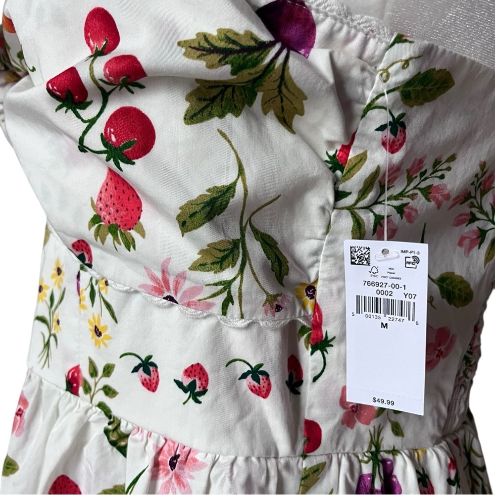 Old Navy Sleeveless Midi Dress Fruit Flower Print Size Medium NWT Cottagecore - Picture 7 of 14